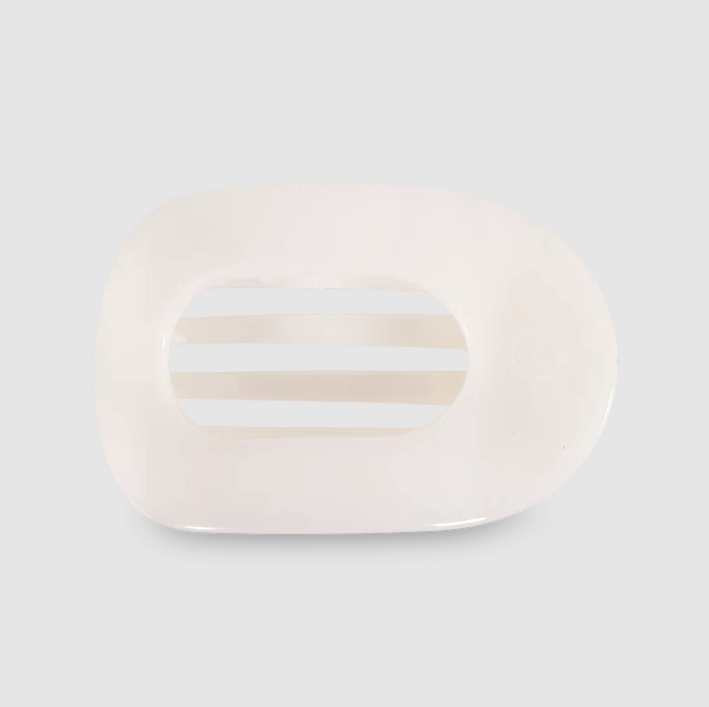 Teleties Flat Round Hair Clip - Coconut White