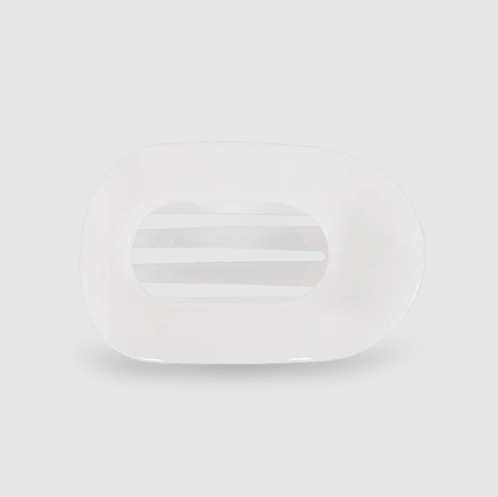 Teleties Flat Round Hair Clip - Coconut White