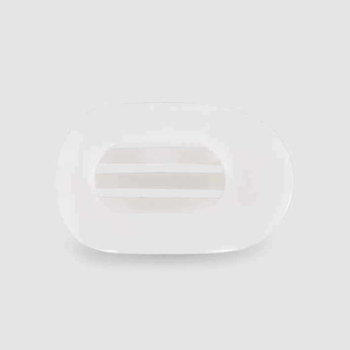 Teleties Flat Round Hair Clip - Coconut White