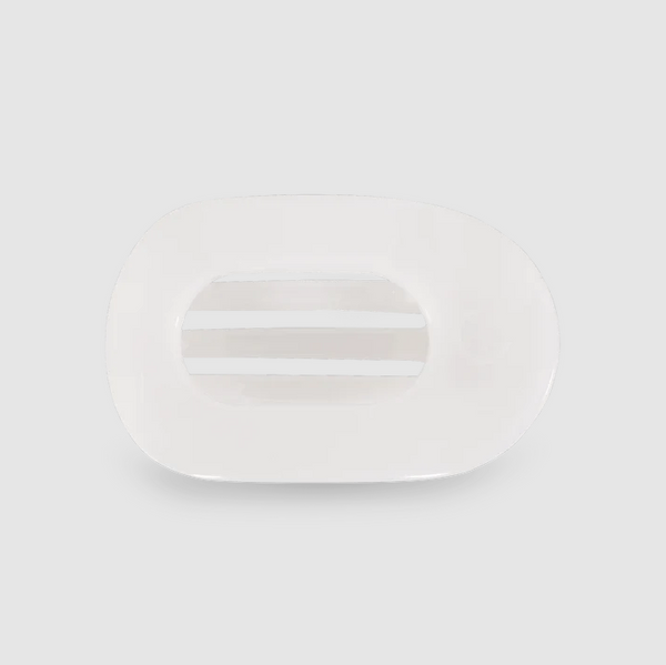 Teleties Flat Round Hair Clip - Coconut White