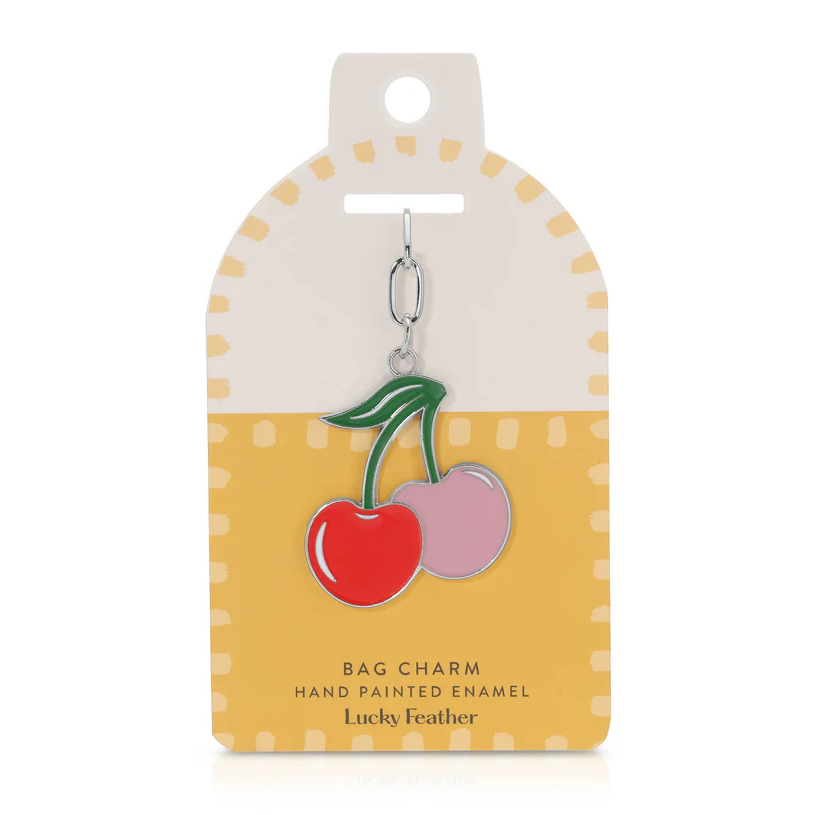 Enamel Bag Charms - Cherry