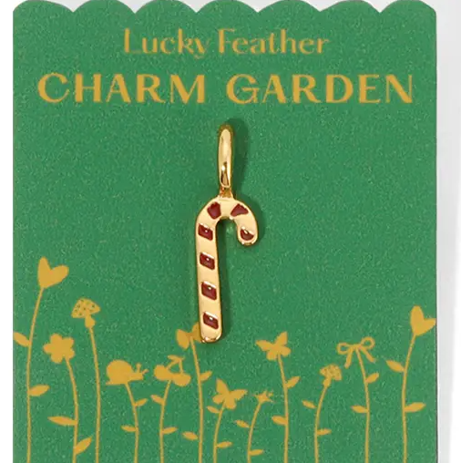 Charm Garden - Spark Charm - Gold Candy Cane