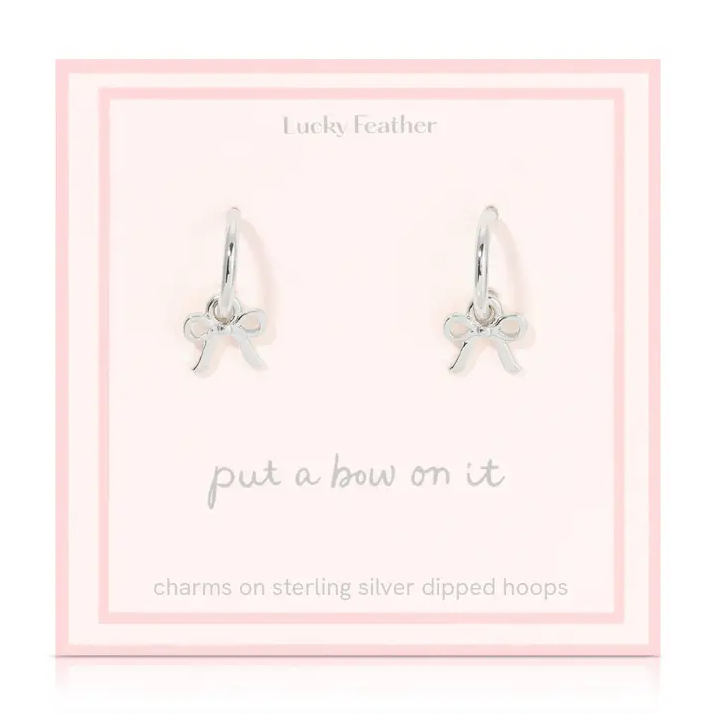 Beautiful Bows - Bow Charm Hoops - Silver