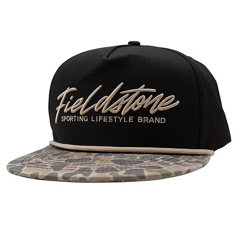 Black & Camo Script Logo Hat