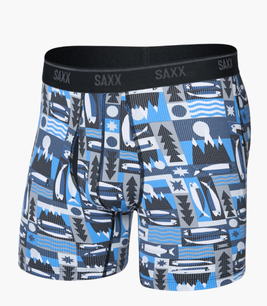 Quick-Dry Performance Boxer Brief 6" - Winter Angler-Blue