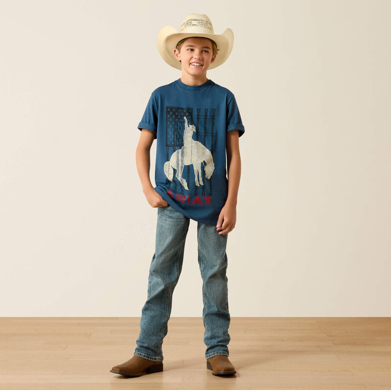 Ariat Flag Bronco T-Shirt - Key Largo