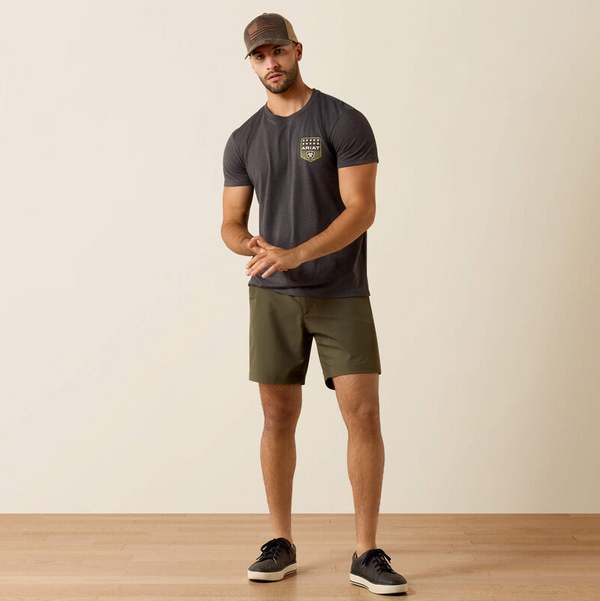 Ariat Stripe Patriotic Badge - Charcoal Heather