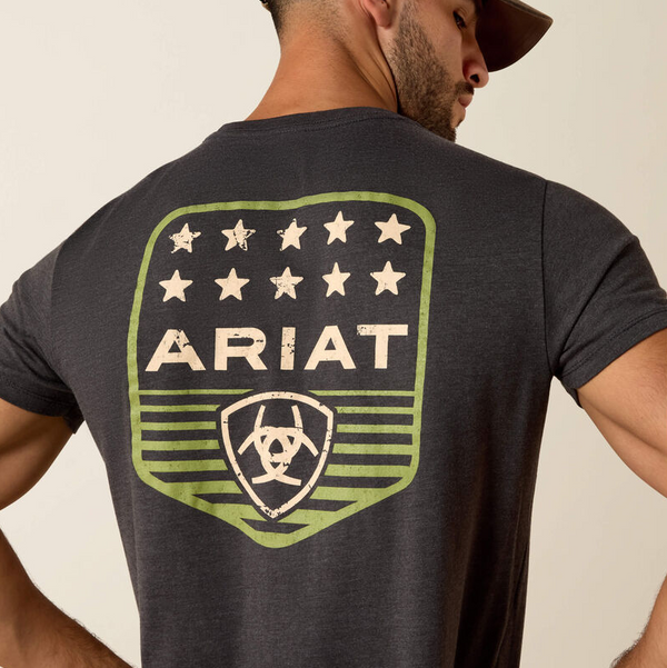 Ariat Stripe Patriotic Badge - Charcoal Heather