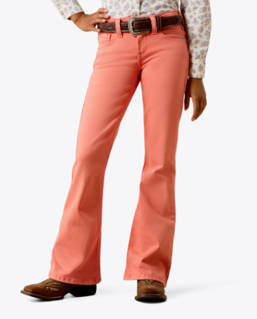 Girls Ella Flare Jeans - Peach