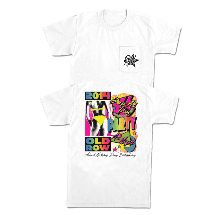Party All Night Pocket Tee - White