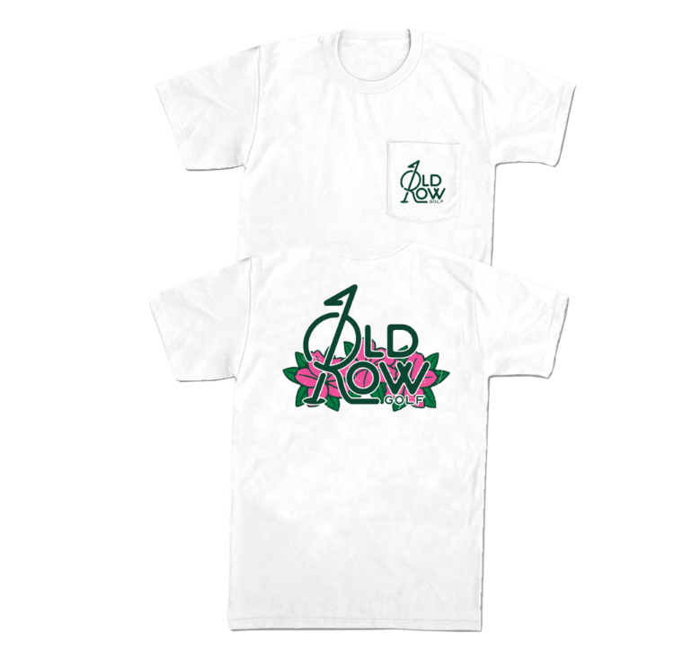 Old Row Golf Flower Pocket Tee - White