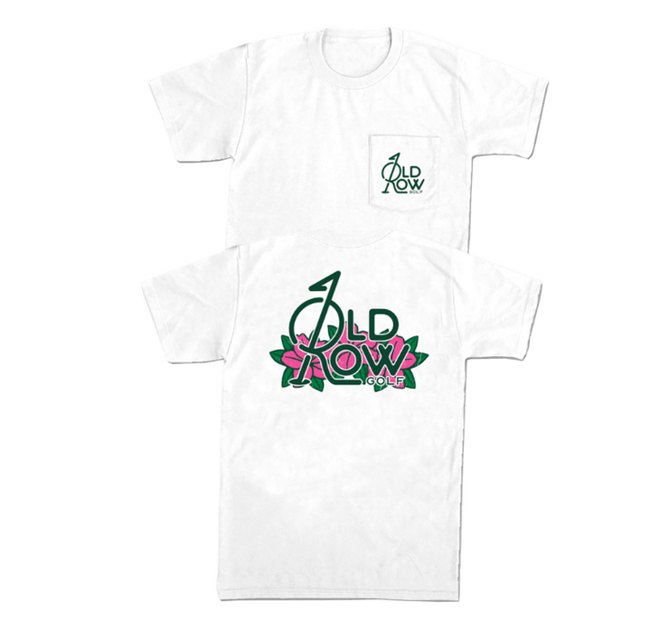 Old Row Golf Flower Pocket Tee - White