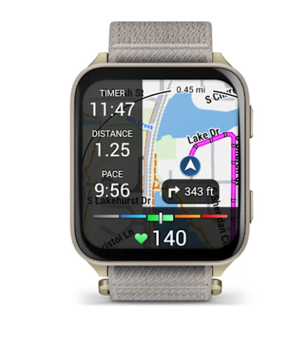 Venu® X1 Soft Gold with Titanium Caseback and French Gray Nylon Band