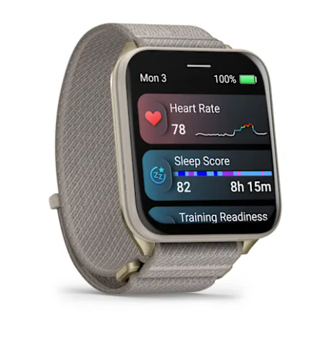 Venu® X1 Soft Gold with Titanium Caseback and French Gray Nylon Band