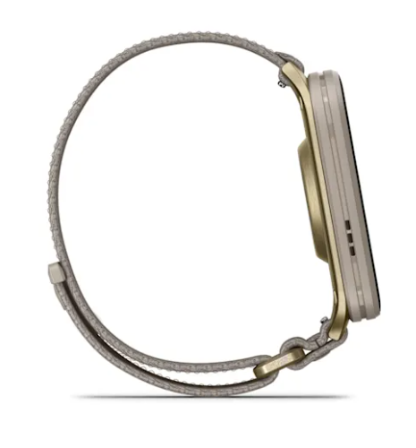 Venu® X1 Soft Gold with Titanium Caseback and French Gray Nylon Band