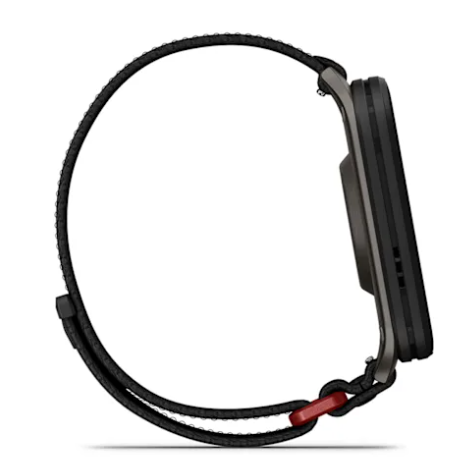 Venu® X1 Black with Slate Titanium Caseback and Black ComfortFit Nylon Band