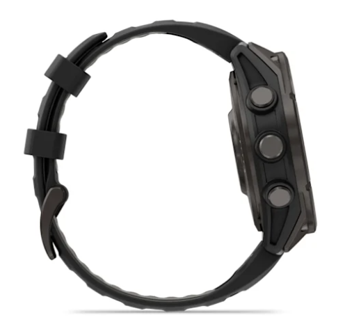 fēnix® 8 Pro – 47 mm, AMOLED Sapphire, Carbon Gray DLC Titanium with Black/Pebble Gray Silicone Band