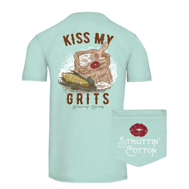 Kiss My Grits Tee - Mint Julep