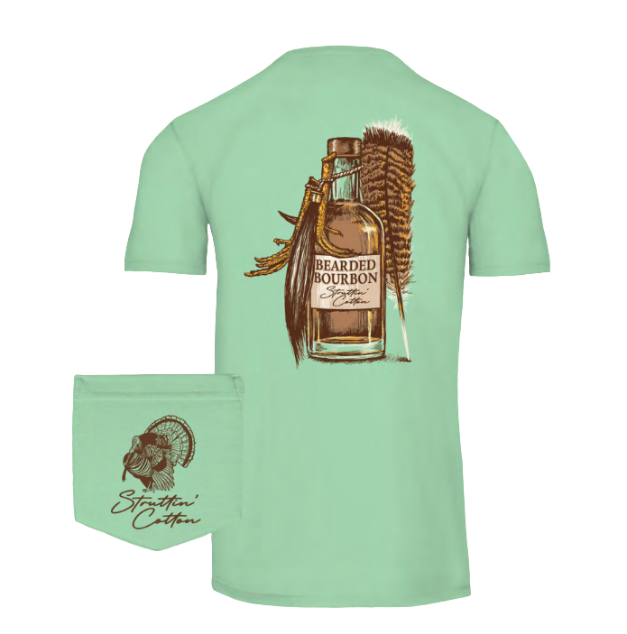 Bearded Bourbon Tee - Bermuda Green