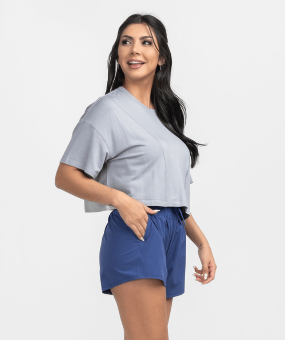 All Day Cropped Tee - Harbor Slate