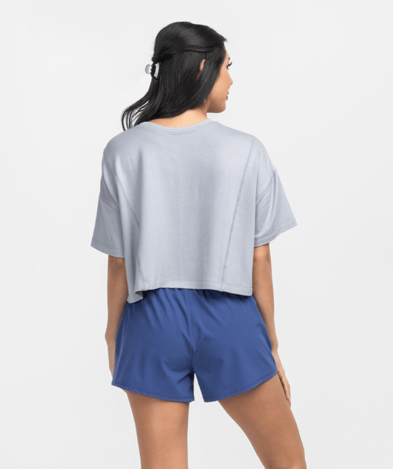 All Day Cropped Tee - Harbor Slate