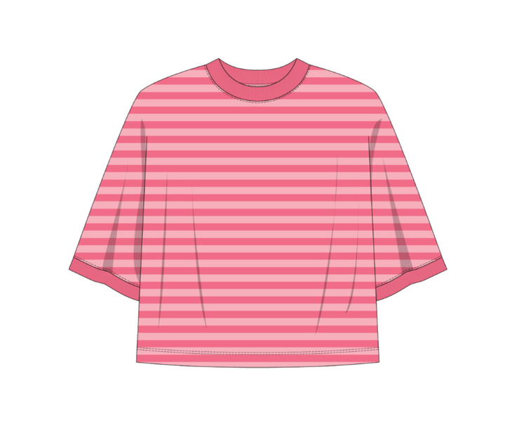 On The Line SS Top - Pink Lemonade