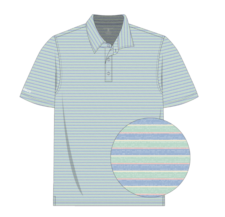 Cahaba Heather Stripe Polo - Palmetto