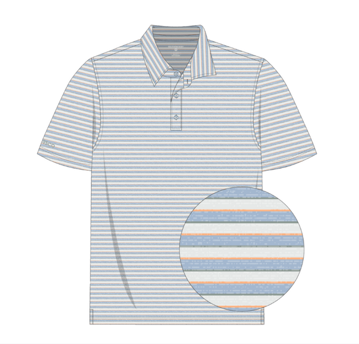 Cahaba Heather Stripe Polo - Hampton