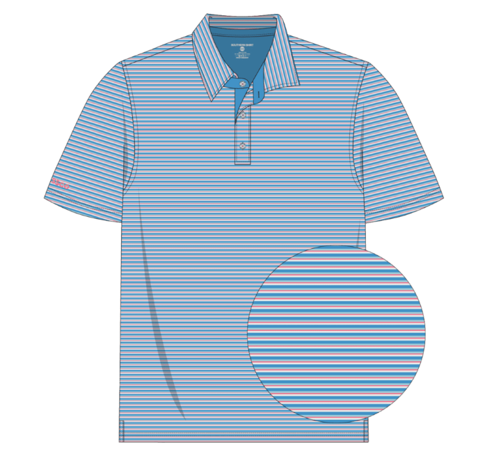 Crestline Stripe Polo - Rocket Pop