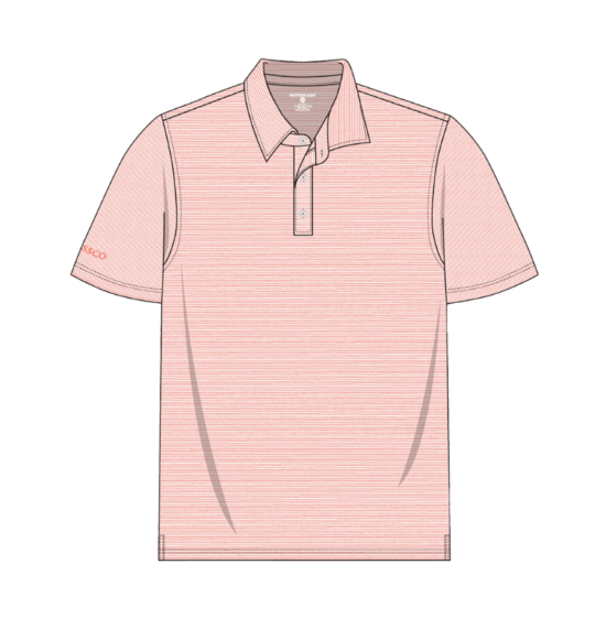 Boys Heather Madison Stripe Polo - Flamingo