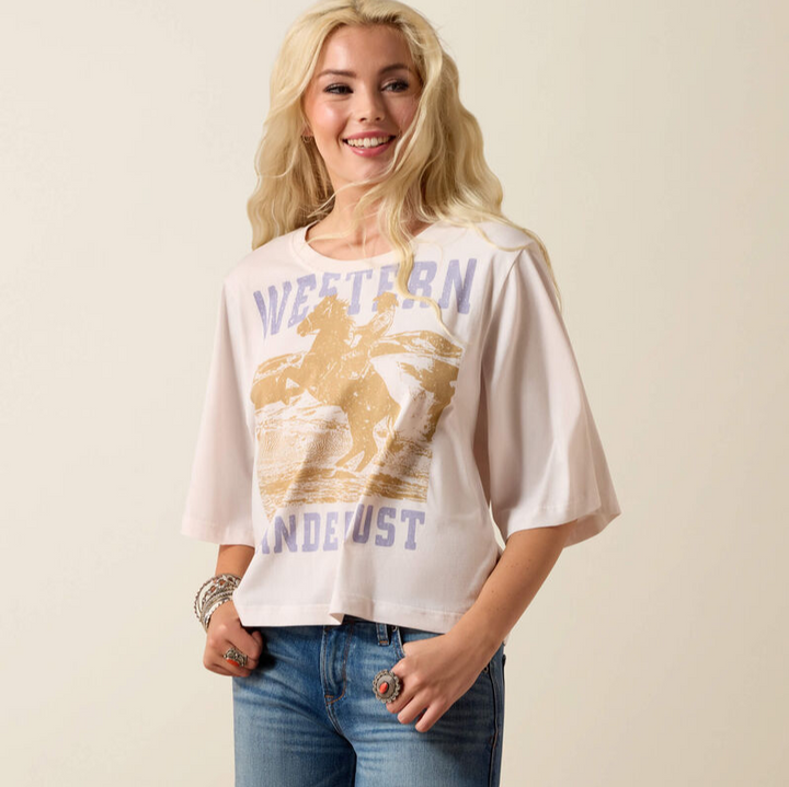 Western Wanderlust T-Shirt - Light Pink
