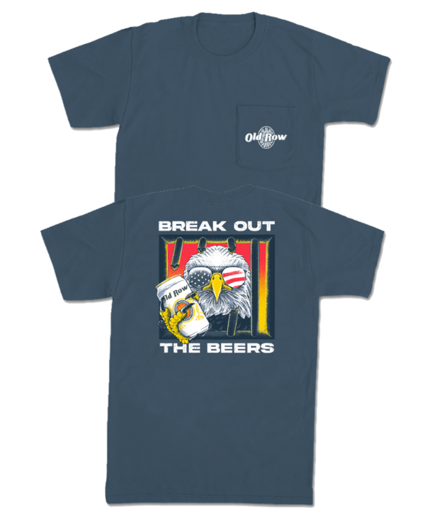 Break Out the Beers Pocket Tee - Denim