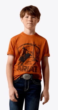 YTH Ariat Tough As Leather T-Shirt - Bombay Brown