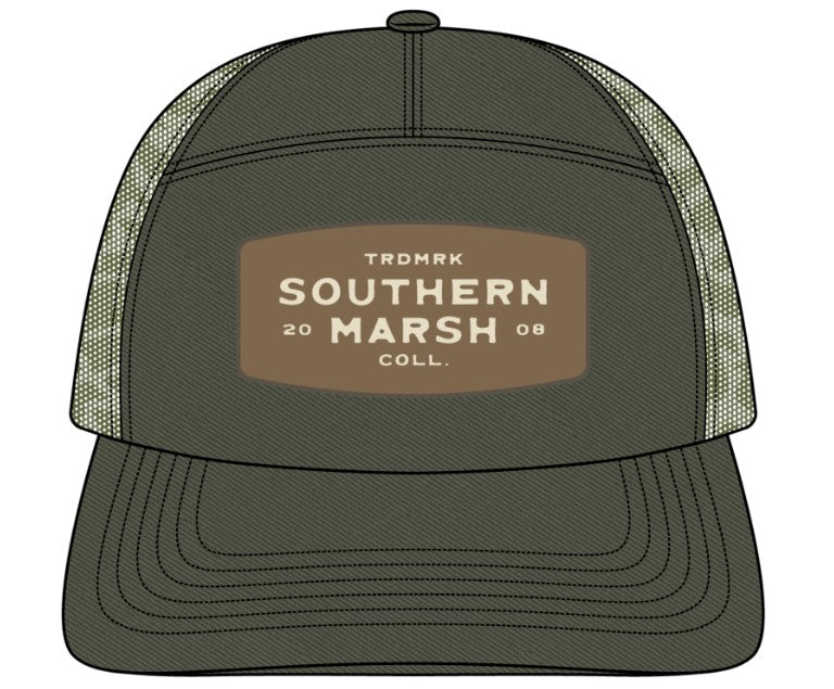 Uvalde County 7 Panel Trucker - Retro Camo