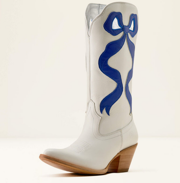 Beaux J Toe Western Boot  - Ivory Pearl/ Wild Blue