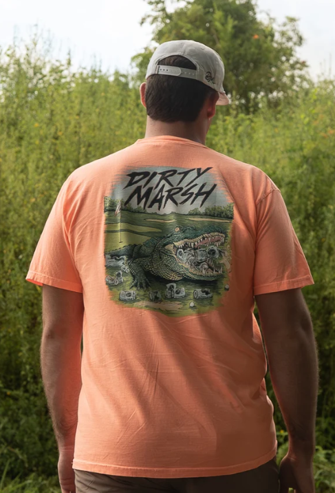 Greenside Gator Tee - Neon Canteloupe