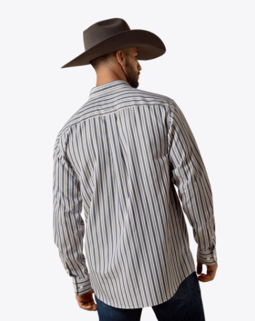 MNS Wrinkle Free Wickham Fitted Shirt - Coastal Fjord Blue Plaid