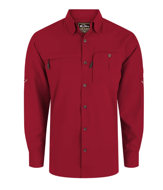 8-Shot Flyweight LS Shirt - Chili Pepper Red