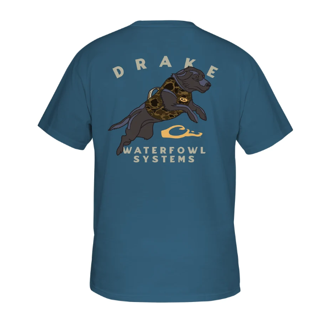 Retro Black Lab T-Shirt - Blue Steel
