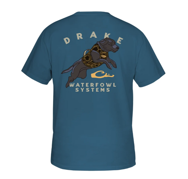 Retro Black Lab T-Shirt - Blue Steel