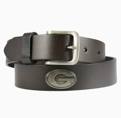 UGA Concho Brown Leather Belt