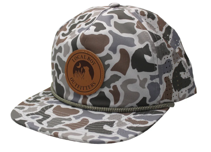 Leather Patch Perforated Low Profile Rope Hat - Localfalge