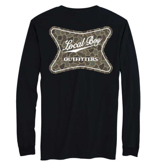 High Badge Brush Long Sleeve T-Shirt - Black
