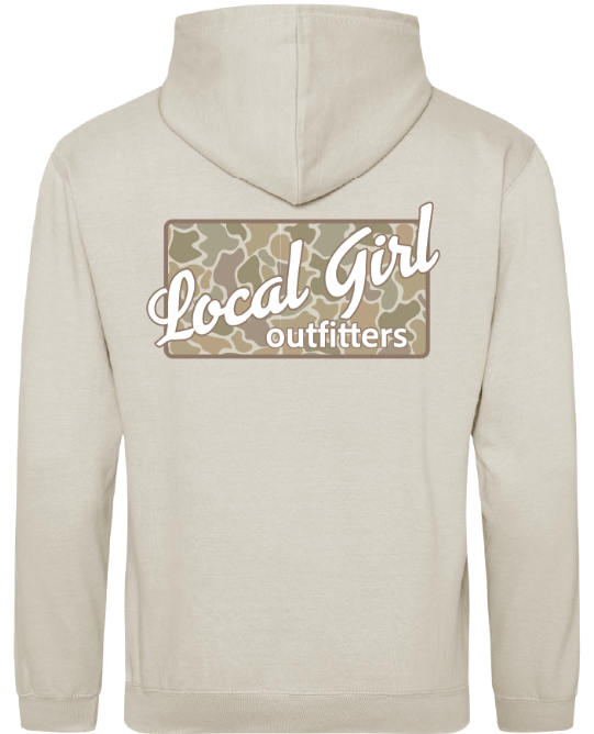 Local Girl Brushwood Hoodie Forest Camo Desert Plate - Natural Stone