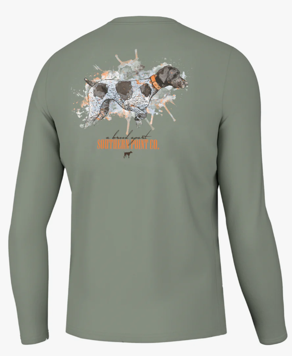Splatter Series Dog LS Tee - Sea Spray