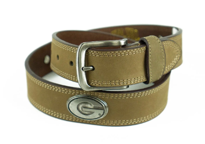 UGA Concho Crazyhorse Leather Belt