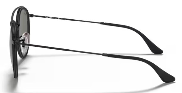 Round Double Bridge Polished Black w/ G-15 Green Lense
