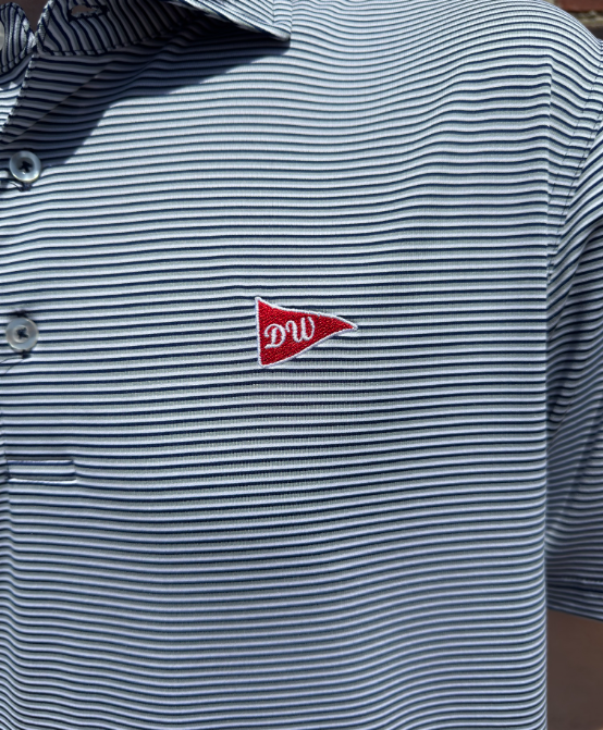 The Birdie Performance Polo - Navy & Silver