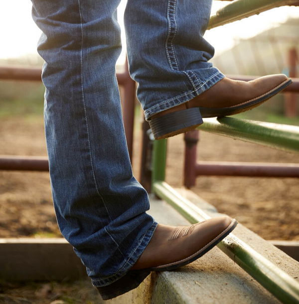 Sport Wide Square Toe Cowboy Boot - Distressed Brown