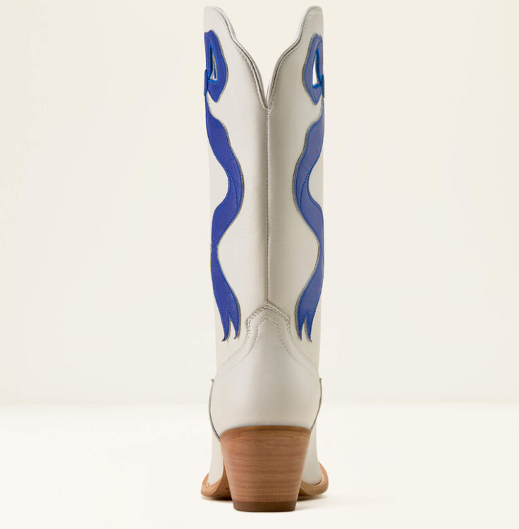 Beaux J Toe Western Boot  - Ivory Pearl/ Wild Blue